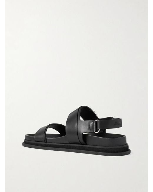 Jimmy Choo Black Verity Sandalen Aus Leder Mit Kristallen