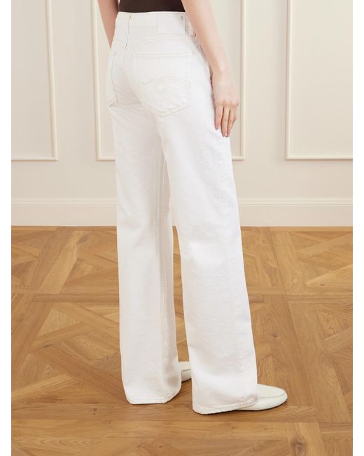 R13 White Effie Straight-Leg Jeans