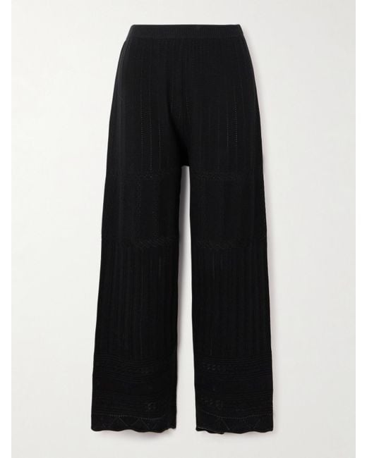 Eres Black Hose Mit Weitem Bein Aus Einer Woll-Kaschmirmischung