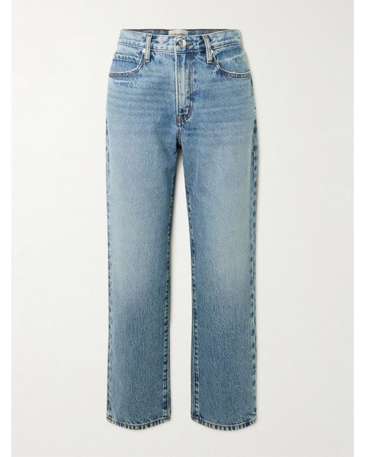 FRAME Blue The Hang Hoch Sitzende Jeans Mit Geradem Bein