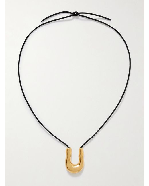 Agmes Natural Wishbone Vermeil Cord Necklace