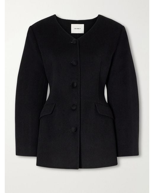 Lisa Yang Black Doublé Wool And Cashmere-Blend Jacket
