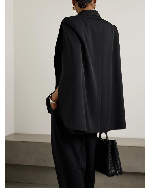 Stella McCartney Black Cape-Effect Wool-Blend Twill Blazer