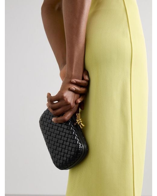 Bottega Veneta Black Knot Padded Intrecciato Leather Clutch