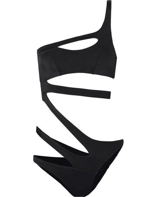 Agent Provocateur Black Lexxi One-shoulder Cutout Swimsuit