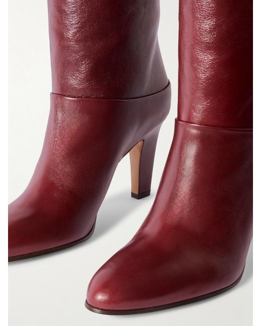 Chloé Red Eve Leather Over-The-Knee Boots