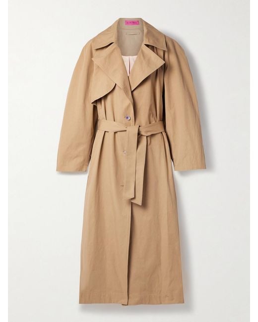 The Elder Statesman Natural Silvano Belted Cotton-Twill Trench Coat