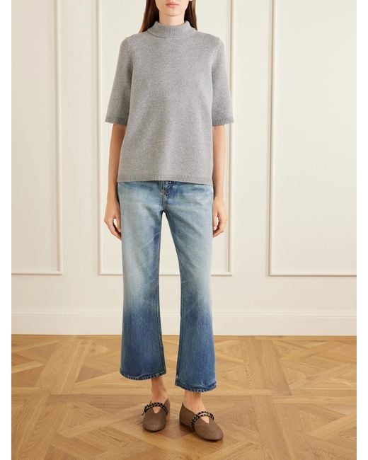 Alaïa Blue Mid-Rise Wide-Leg Jeans