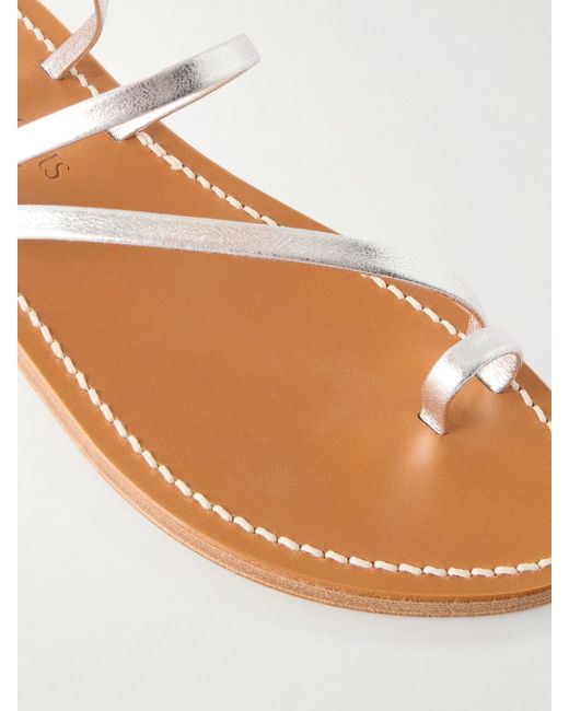 K. Jacques Widow Metallic Leather Thong Sandals