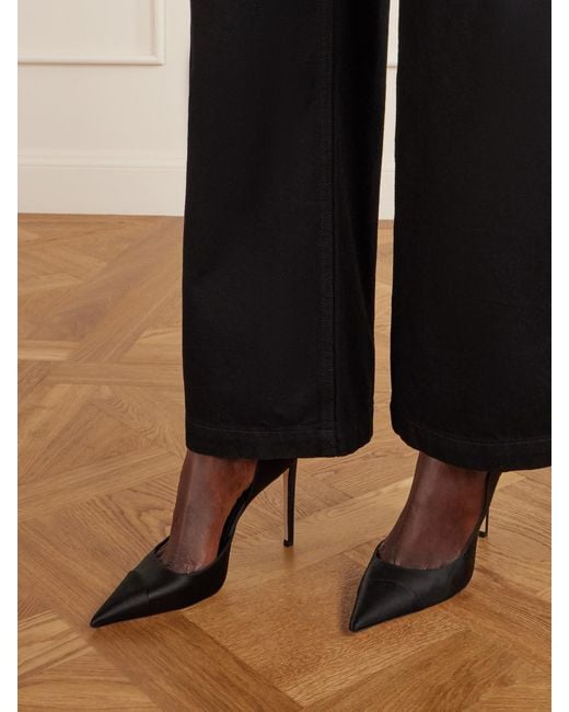 Jimmy Choo Black Brigitte 100 Satin Pumps