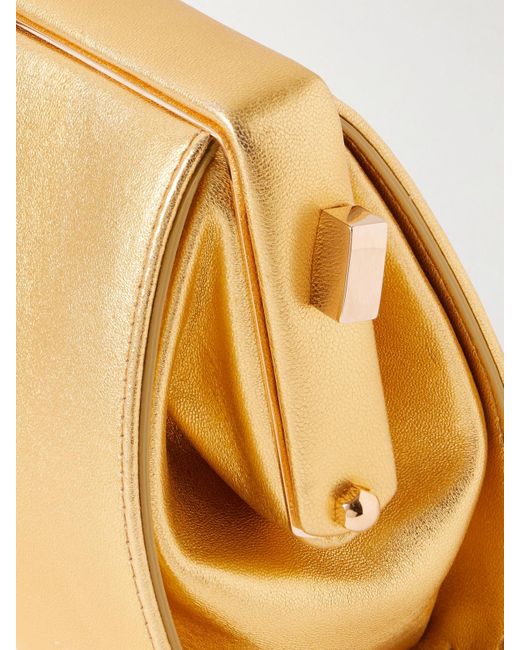 Gabriela Hearst Natural Carrington Clutch Aus Metallic-Leder