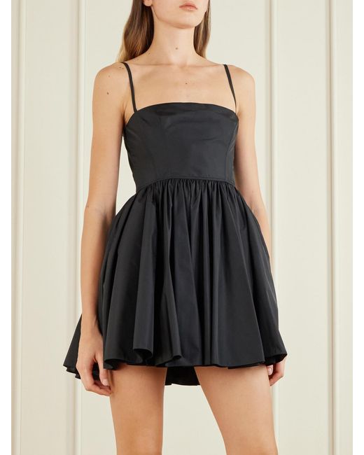 Alaïa Black Pleated Taffeta Bustier Mini Dress