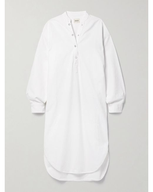 Khaite White Seffi Oversized-Midi-Hemdblusenkleid Aus Denim