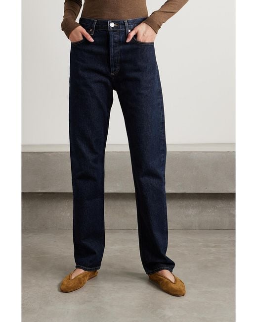 Agolde Blue Net Sustain '90S Pinch Waist Long High-Rise Straight-Leg Organic Jeans