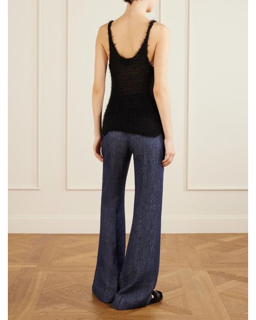 Gabriela Hearst Black Nur Open-Knit Silk And Cashmere-Blend Top