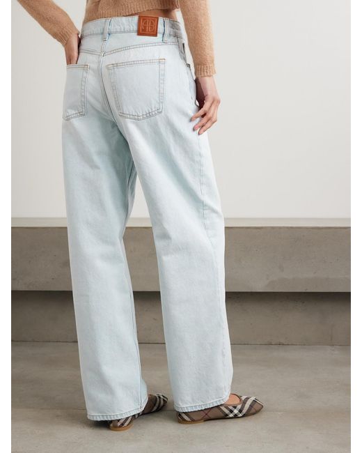 Anine Bing White Manon High-Rise Wide-Leg Jeans