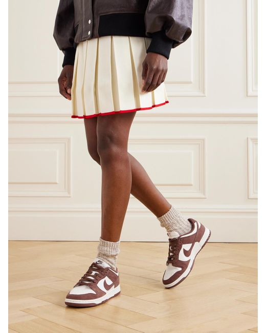 Nike Brown Dunk Low Sneakers Aus Leder Und Veloursleder