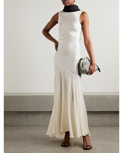 Nina Ricci Open-Back Draped Satin Gown in White | Lyst Nina Ricci Open-Back Draped Satin Gown in White | Lyst