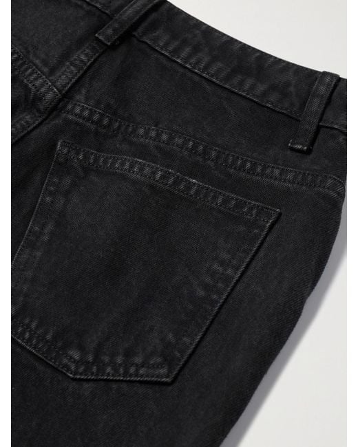 Khaite Black Abigail Cropped High-Rise Straight-Leg Jeans