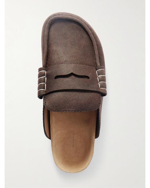J.W. Anderson Brown Stitch Mules Aus Leder