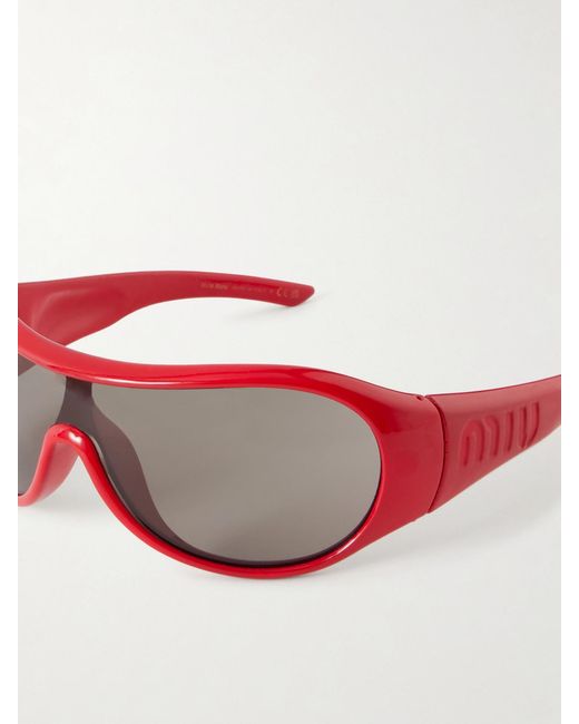 Miu Miu Pink Rounded-Frame Acetate Sunglasses