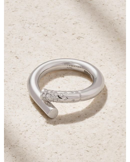 Tabayer Natural Oera Ring Aus 18 Karat Weißgold Mit Diamanten