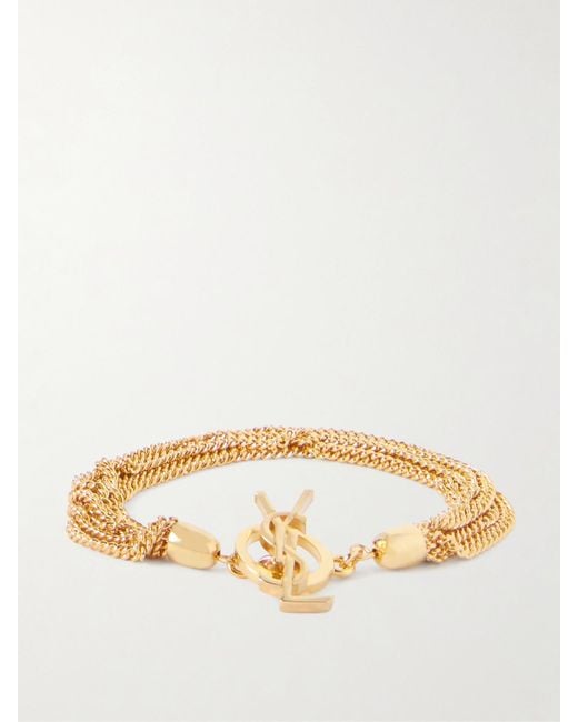 Saint Laurent Natural Cassandre Goldfarbenes Armband
