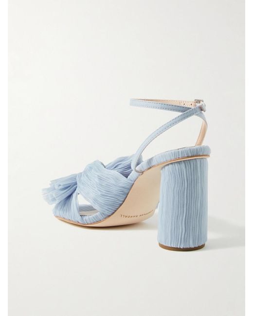 Loeffler Randall Amellia Pleated Bow Heel Sandal In Blue