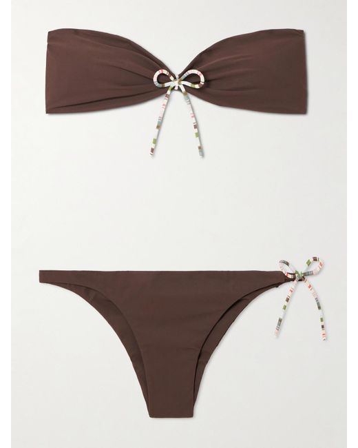 Faithfull The Brand Brown Bandol Recycled Bandeau Bikini
