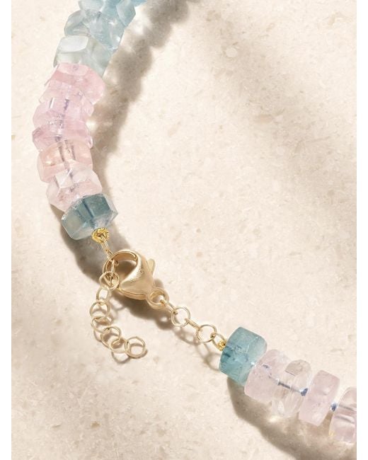 JIA JIA Natural 14-Karat Aquamarine Beaded Necklace
