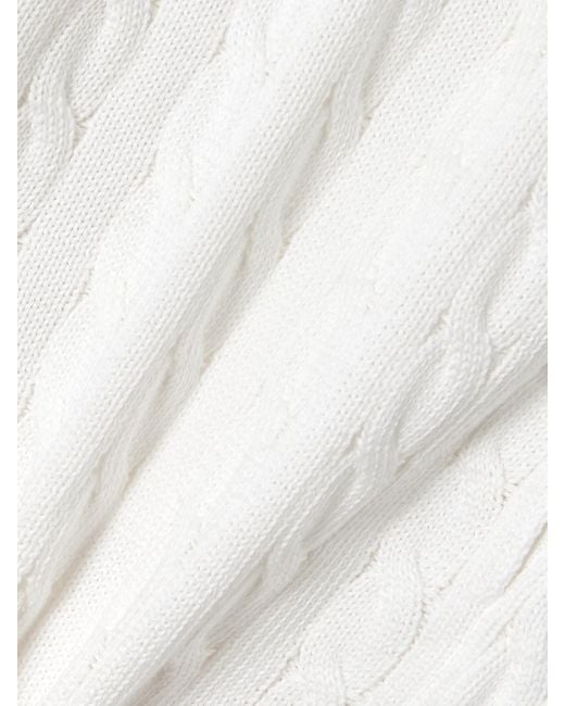 Brunello Cucinelli White Cable-Knit Cotton Shorts