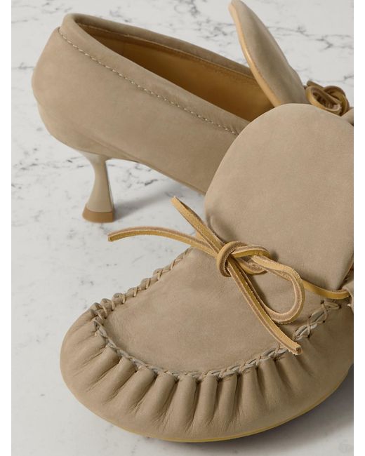 J.W. Anderson Natural Leather-Trimmed Suede Pumps