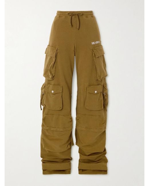 Pantalon Cargo Large En Jersey De Coton Stretch À Ornement The Attico en coloris Natural