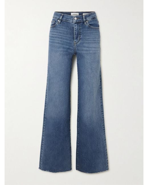 FRAME Blue Le Slim Palazzo High-Rise Wide-Leg Jeans