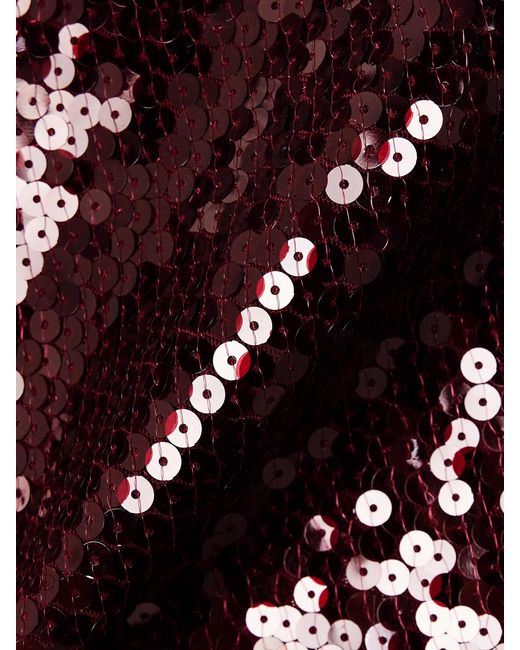 Oseree Purple Marylin Sequined Tulle Wrap Mini Skirt