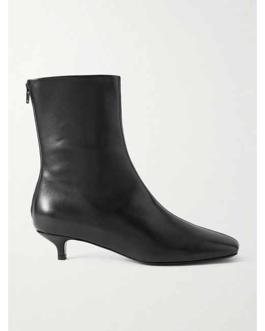 Totême Black Day Leather Ankle Boots