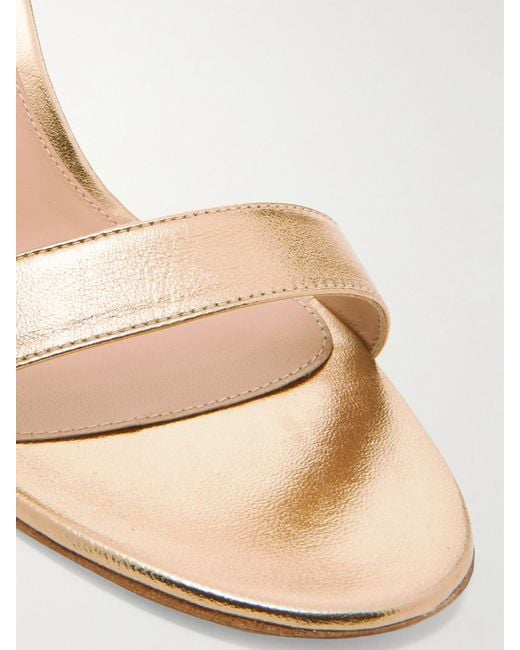 Gianvito Rossi Natural Portofino 70 Metallic Leather Sandals