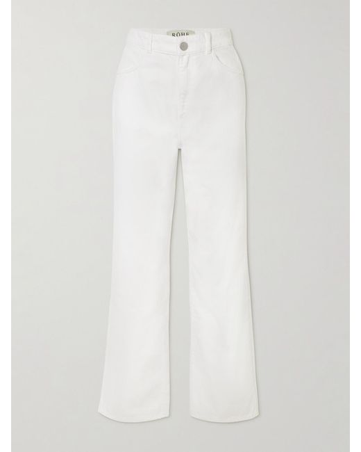 Rohe White Mid-Rise Straight-Leg Jeans