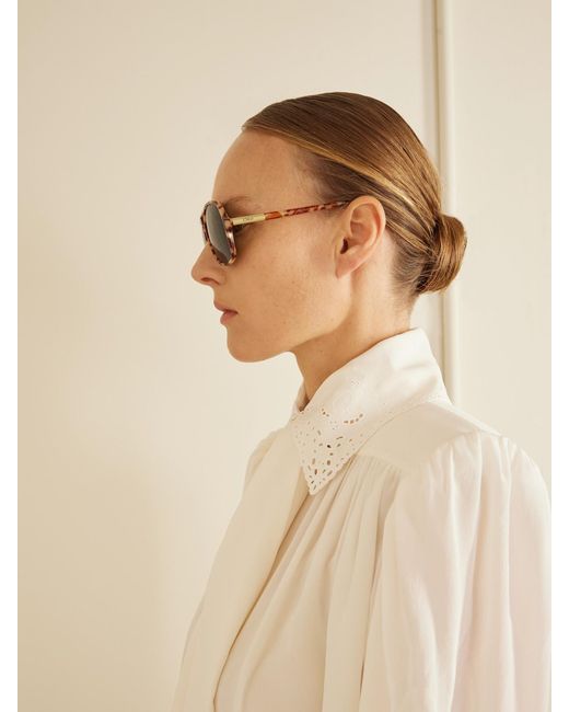 Chloé Green Judy Aviator-Style Acetate And-Tone Sunglasses