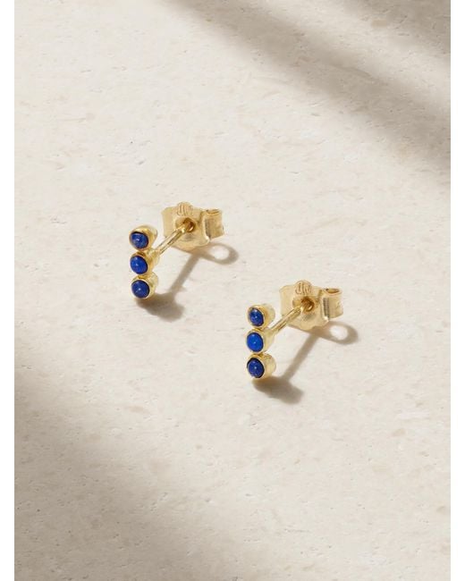 Jennifer Meyer Natural 18-Karat Lapis Lazuli Earrings