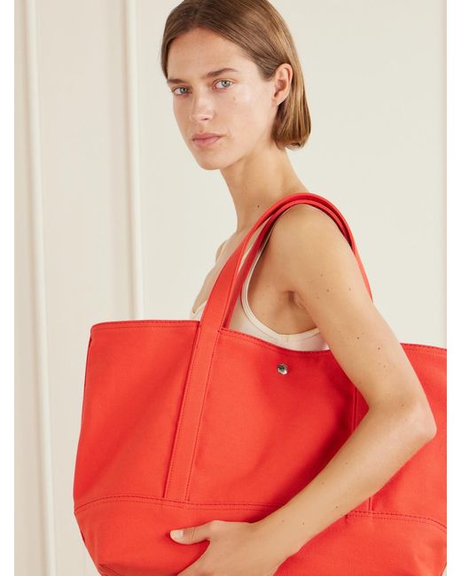 Totême Red Organic Cotton-Canvas Tote