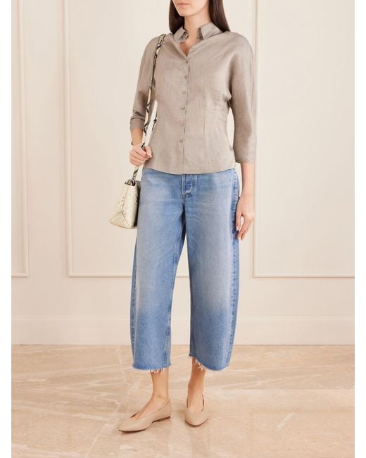 Citizens of Humanity Blue Ayla Mid-Rise Wide-Leg Jeans
