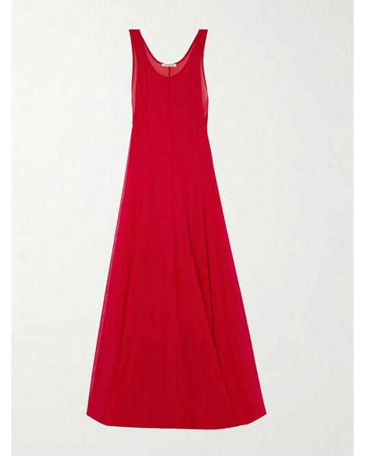 Peter Do Red Silk-Blend Maxi Dress