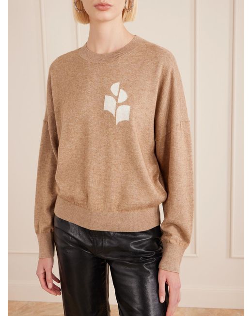 Isabel Marant Natural Marisans Intarsia Cotton And Wool-Blend Sweater