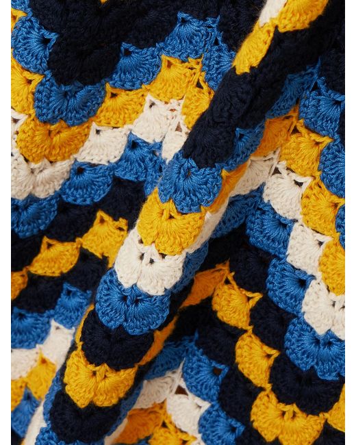 Escvdo Blue Sumac Crocheted Cotton Maxi Dress