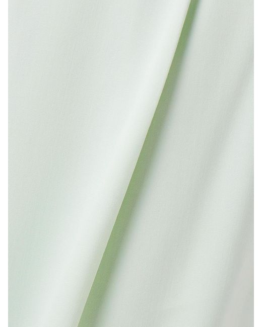 Another Tomorrow White Pleated Wool-Blend Wide-Leg Pants