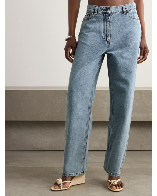 Magda Butrym Blue Straight-Leg Boyfriend Jeans