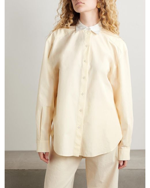 Another Tomorrow Natural Organic Cotton-Poplin Shirt