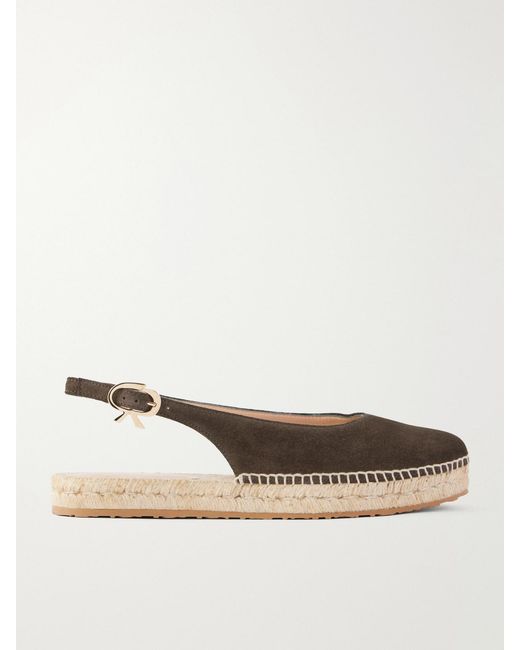 Gianvito Rossi Natural Paz Suede Slingback Espadrilles