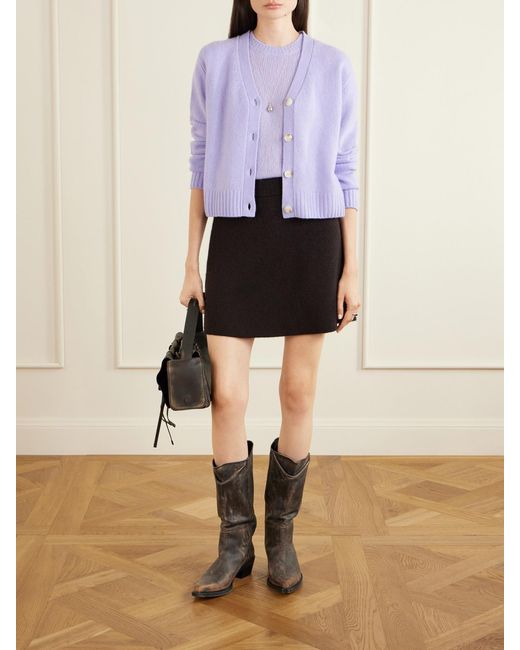 Lisa Yang Purple Marionette Cashmere And Silk-Blend Cardigan